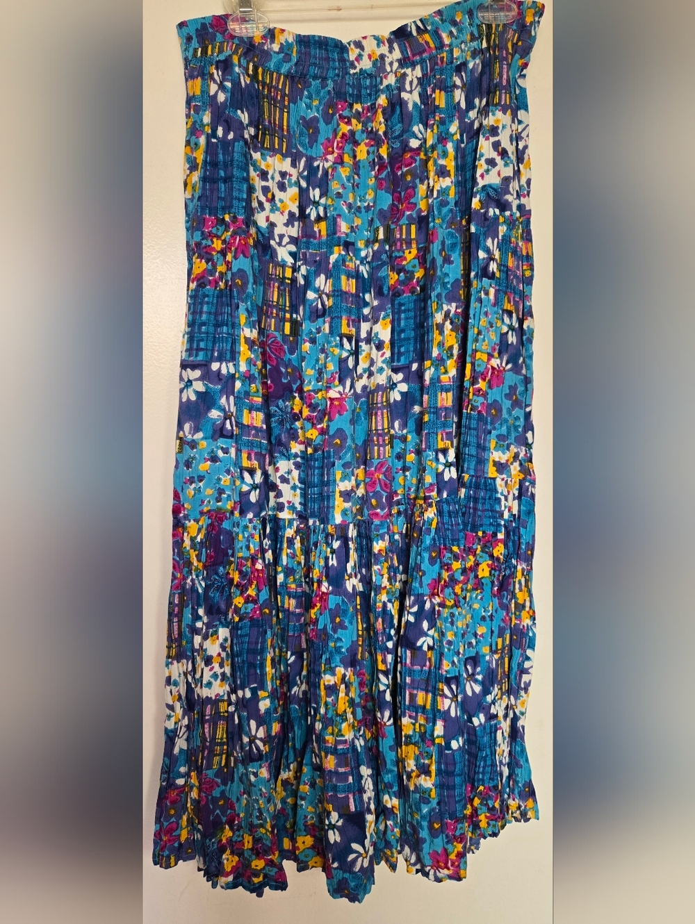 Vintage Full Skirt Patchwork Broomstick Skirt